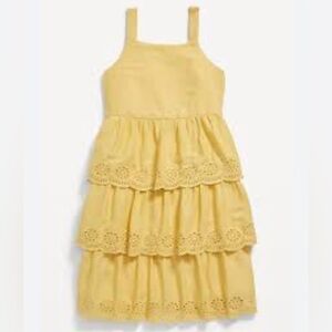 EUC Old Navy Girls Sleeveless Tiered Eyelet Dress